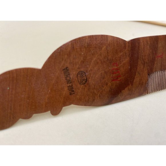 Vintage Gong Shu Ming Style Hand Painted Geisha Wooden Comb - Picture 4 of 6